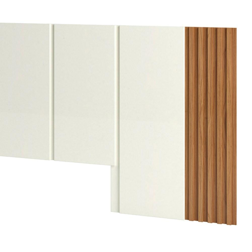 Cabeceira de Madeira para Cama Box Casal 270cm 100% MDF TW184 Off White/Freijó - Dalla Costa