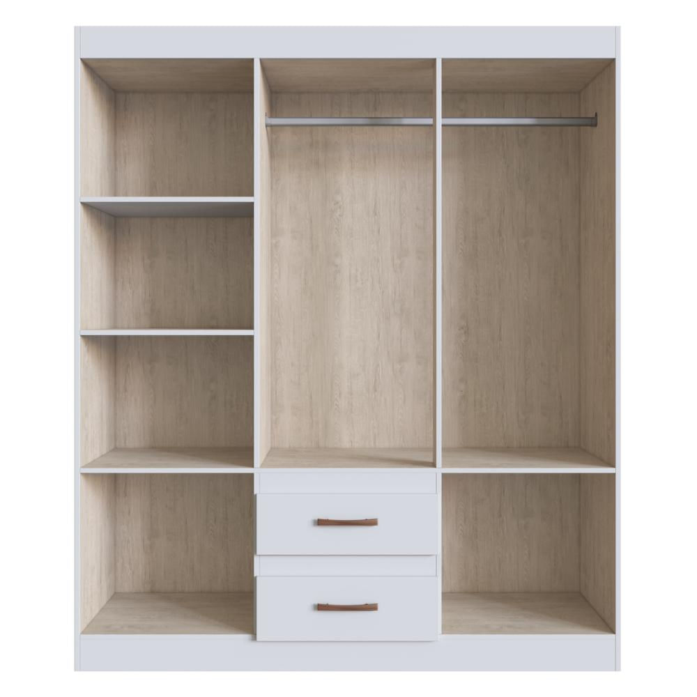 Guarda-Roupas Solteiro 6 Portas e 2 Gavetas Multimóveis CR35210 Branco