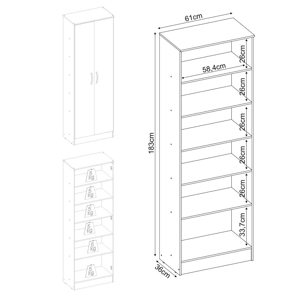 Sapateira com 2 Portas Multimóveis CR35180 Branco