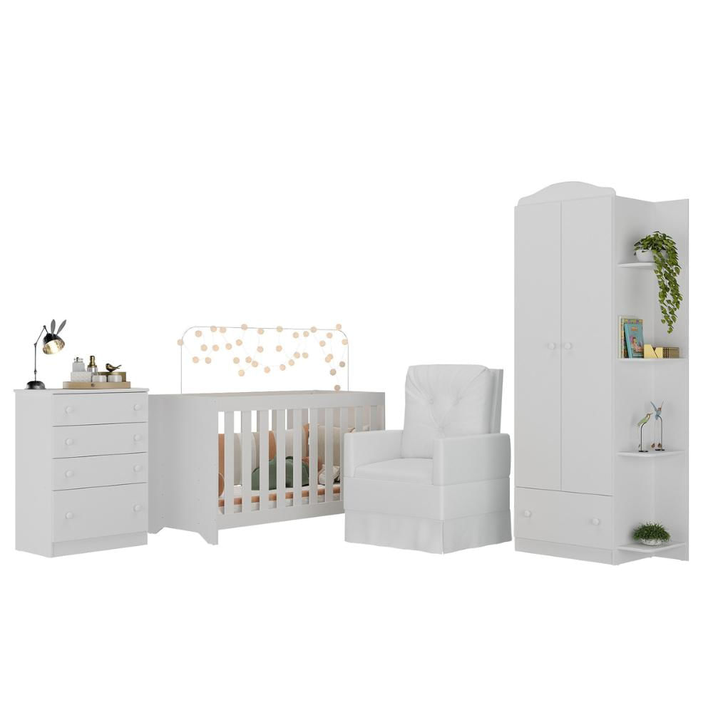 Quarto Infantil Completo com Poltrona de Amamentação Multimóveis MP4074