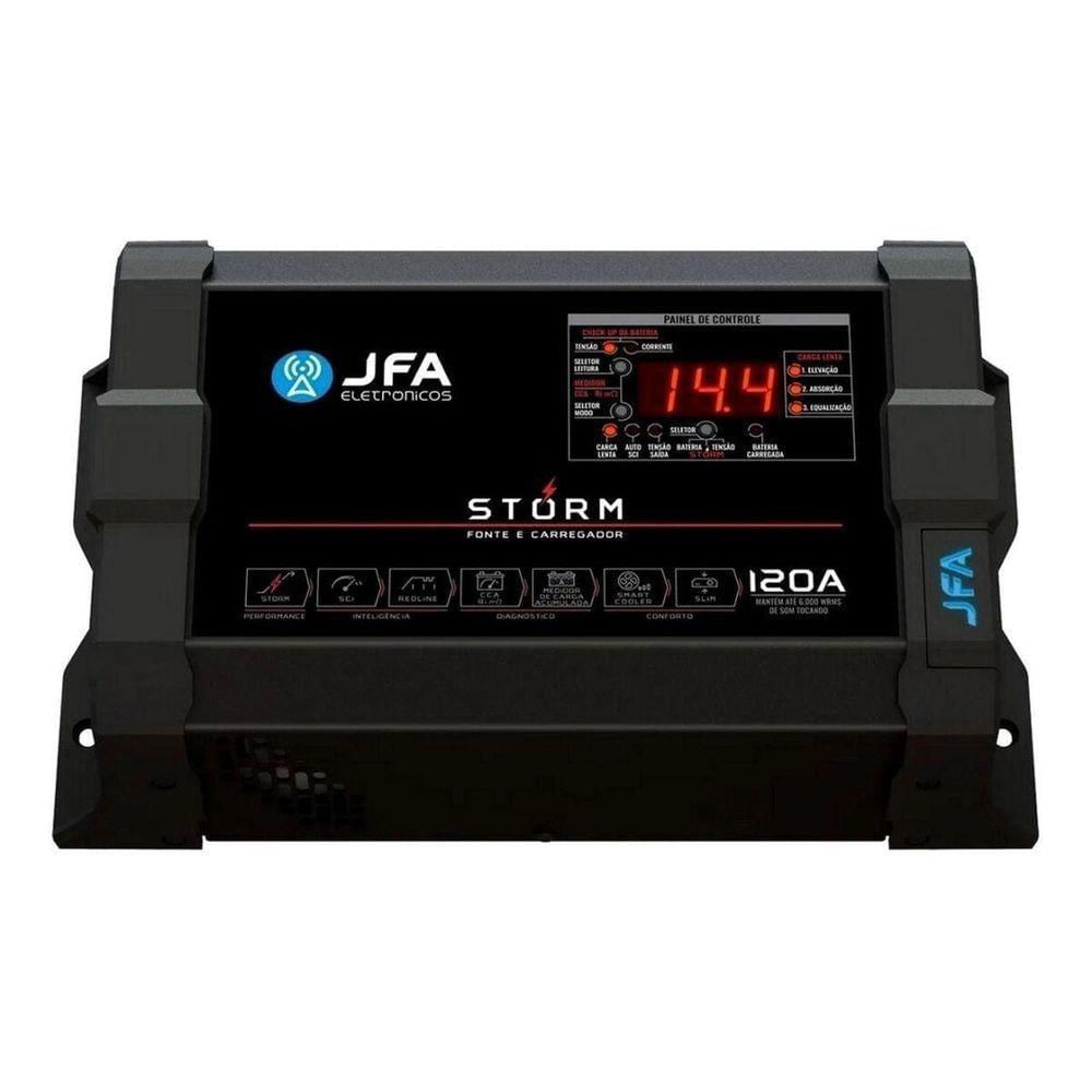 Fonte E Carregador De Bateria Jfa 120a Storm Plus Bivolt