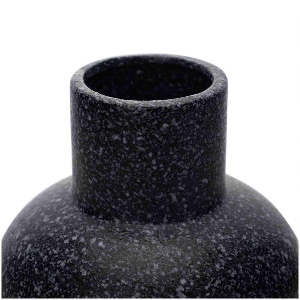 Vaso Decorativo Em Cerâmica Flocos Preto 20x13 Cm - D'rossi