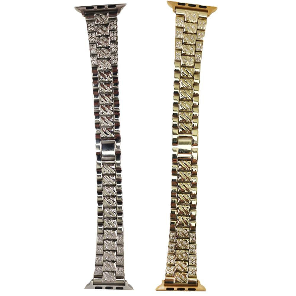 Kit 2 Pulseira Smartwatch Pedra Strass Smartband Aço 3 Elos