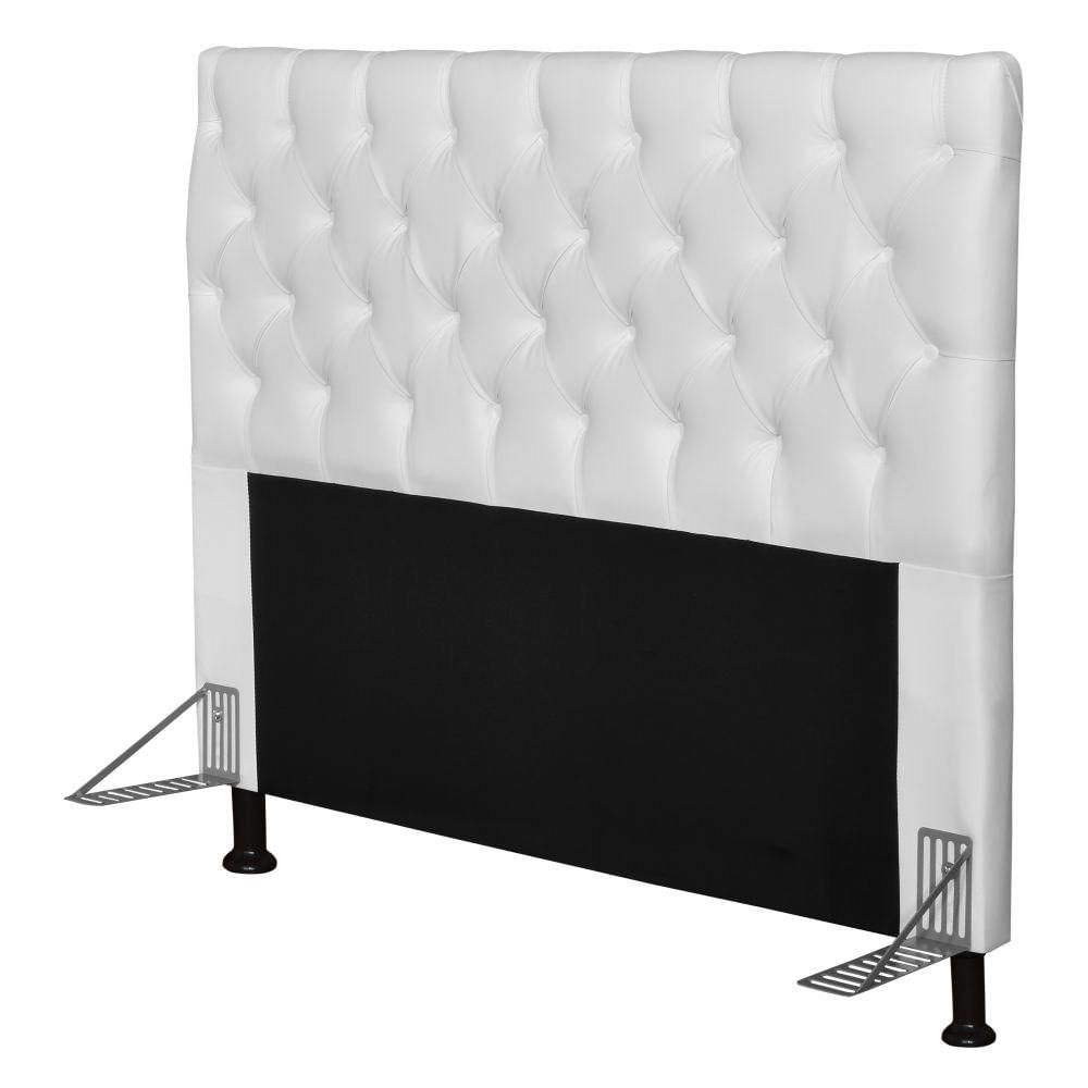 Cabeceira Cama Box Casal 195cm Cristal Sintético Branco - JS Móveis