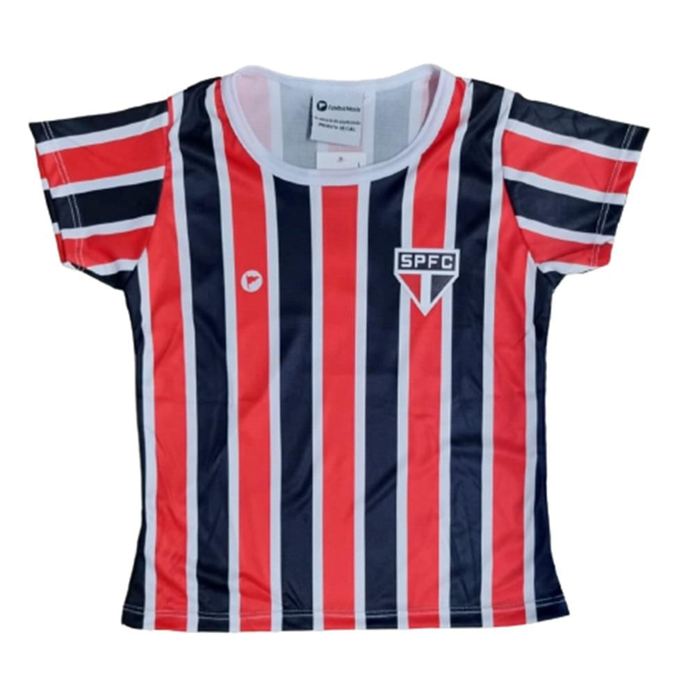 Camisa Bebê São Paulo Baby Look Listrada Oficial