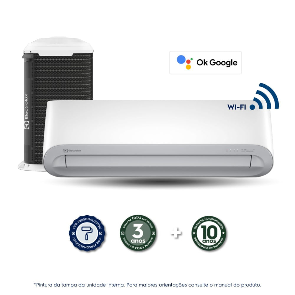 Ar-Condicionado Electrolux Split 18.000 BTUs Color Adapt Frio com Wi-fi (YI18F/YE18F) 220V