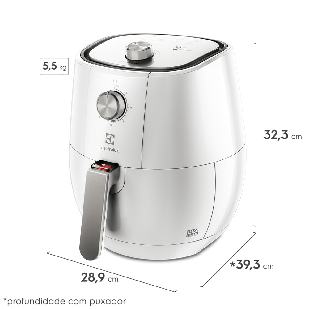 Air Fryer Electrolux por Rita Lobo 3,2L Branca Efficient 1400W (EAF11) 127V