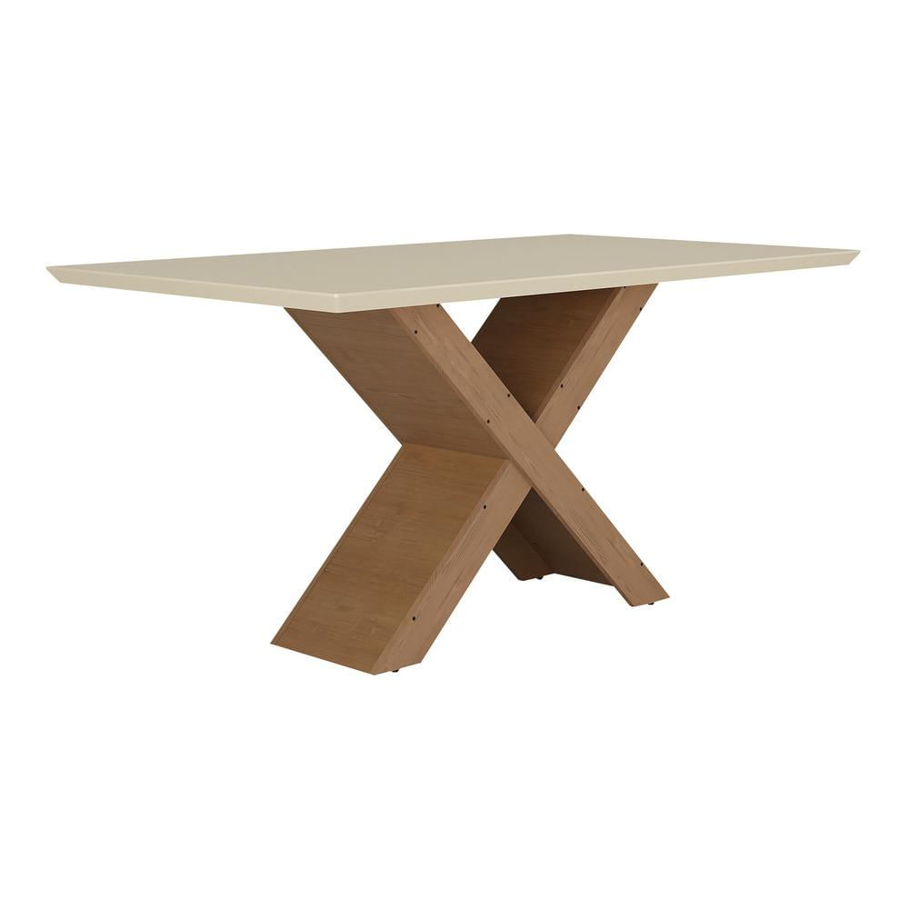 Mesa de Jantar 160 cm Lisboa Multimóveis EX2002 Madeirada/Off White