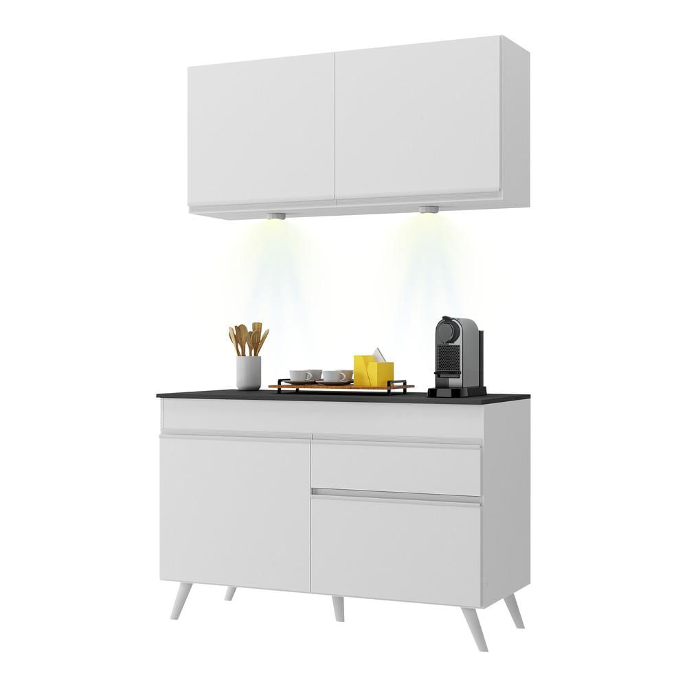 Armário de Cozinha Compacta 2 peças com Leds MP2012.891 Veneza Up Multimóveis Branco