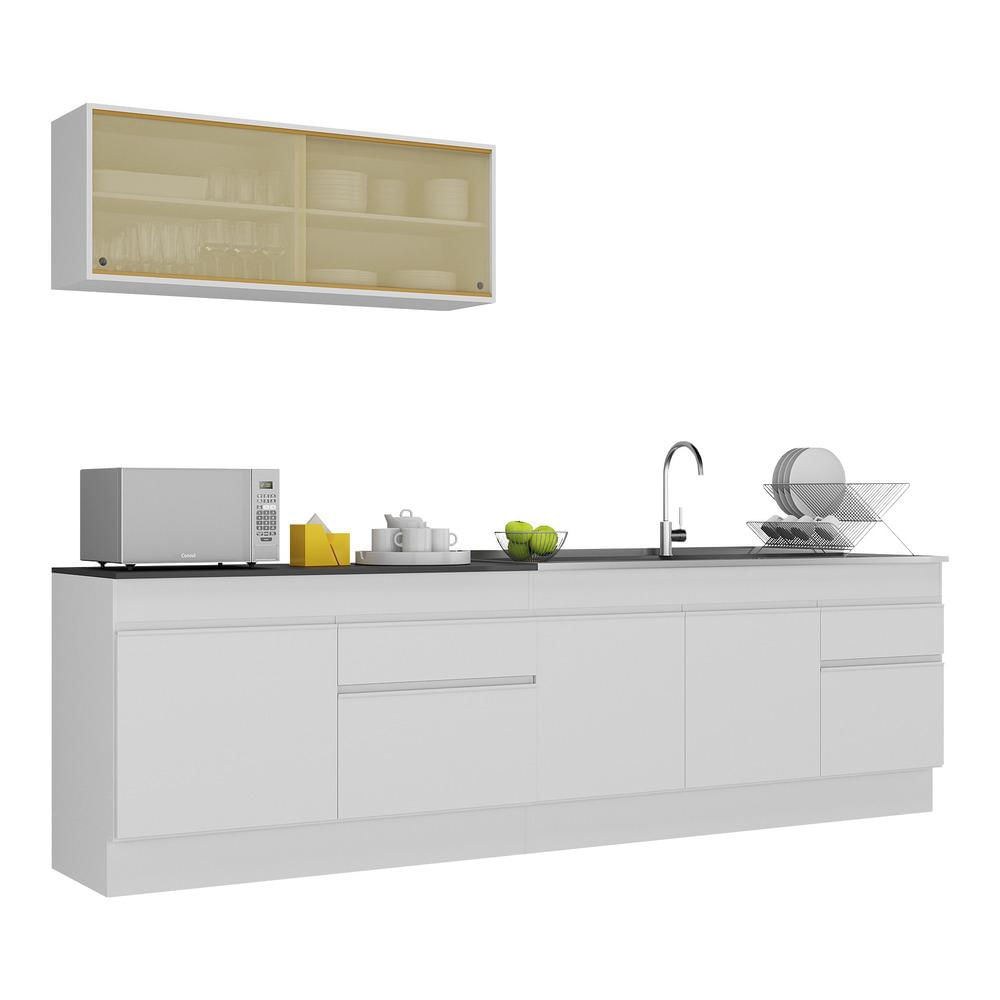 Armário de Cozinha Compacta com Rodapé Veneza Multimóveis MP2112.891 Branco