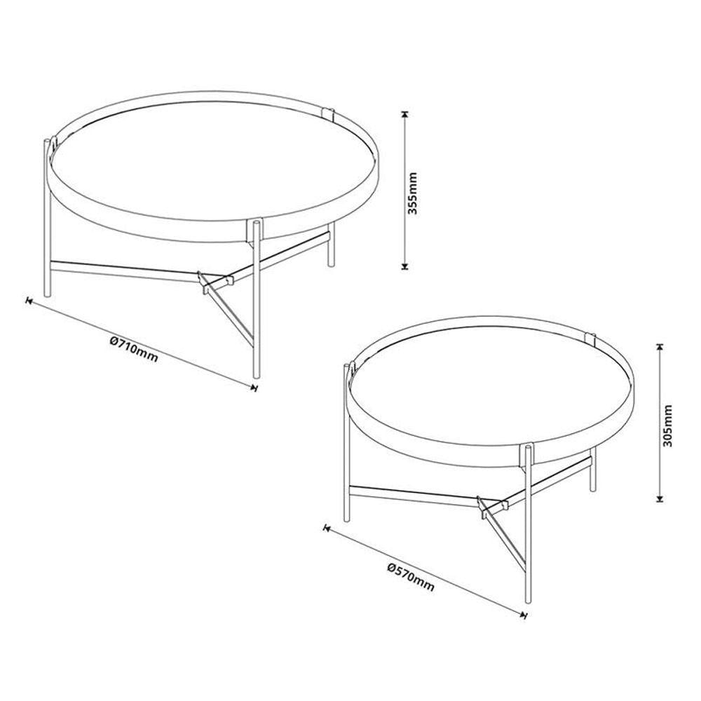 Kit Mesa De Centro Ambiente Aqua Nature Cobre - Imcal