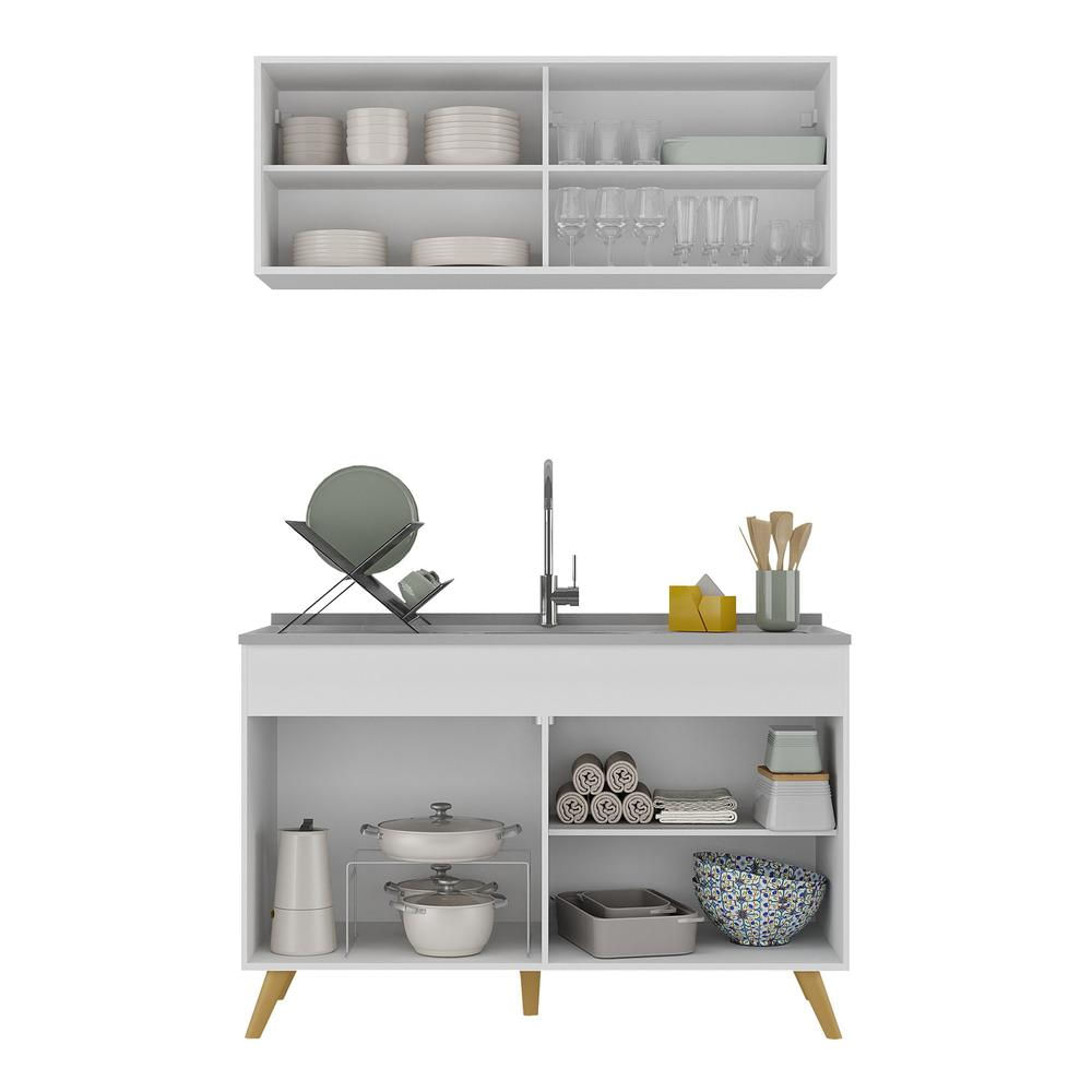 Armário de Cozinha Compacta 2 peças  Veneza Multimóveis MP2140.156 Branco