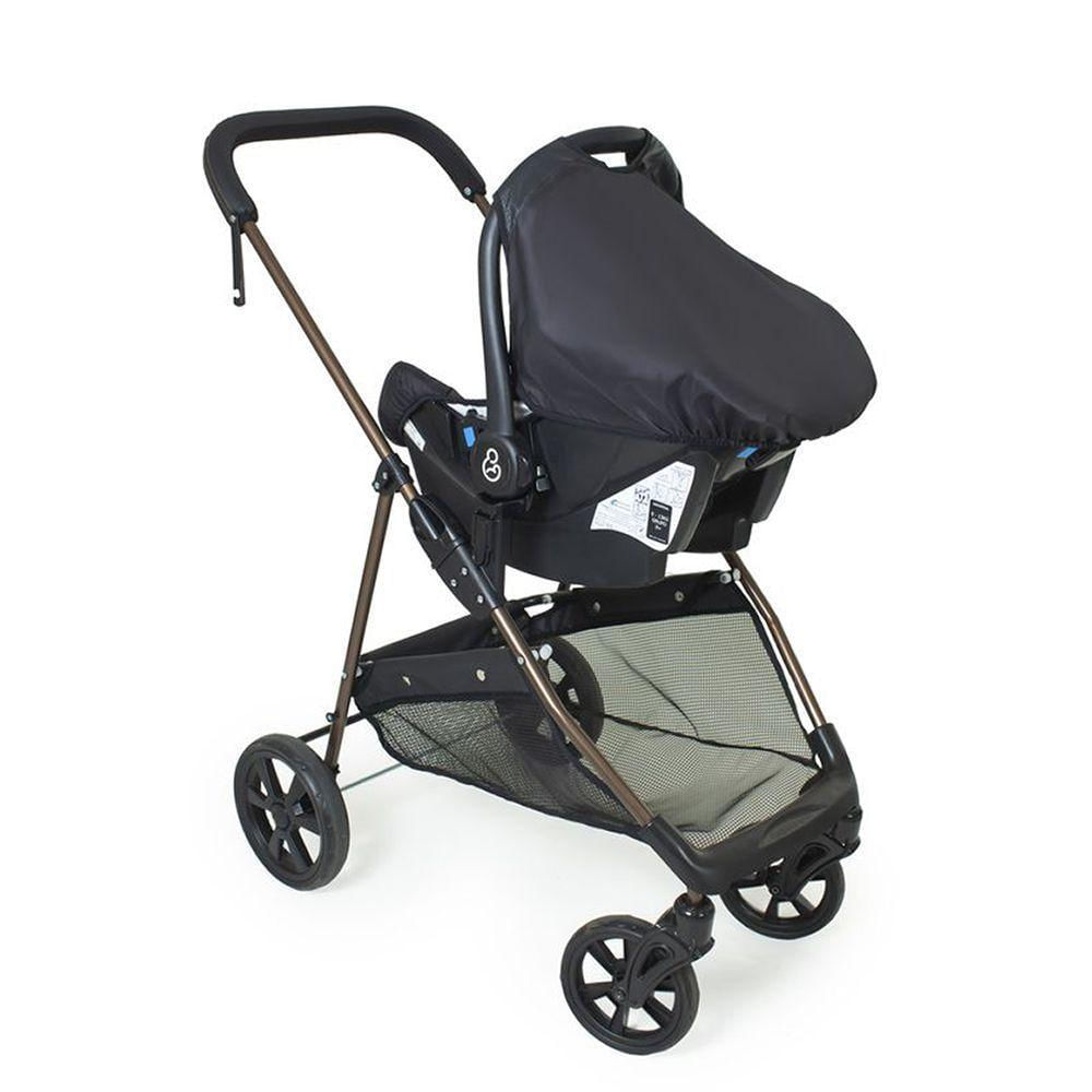 Travel System Galzerano Napoli Com Base Para Carro Trio Preto Com Cobre