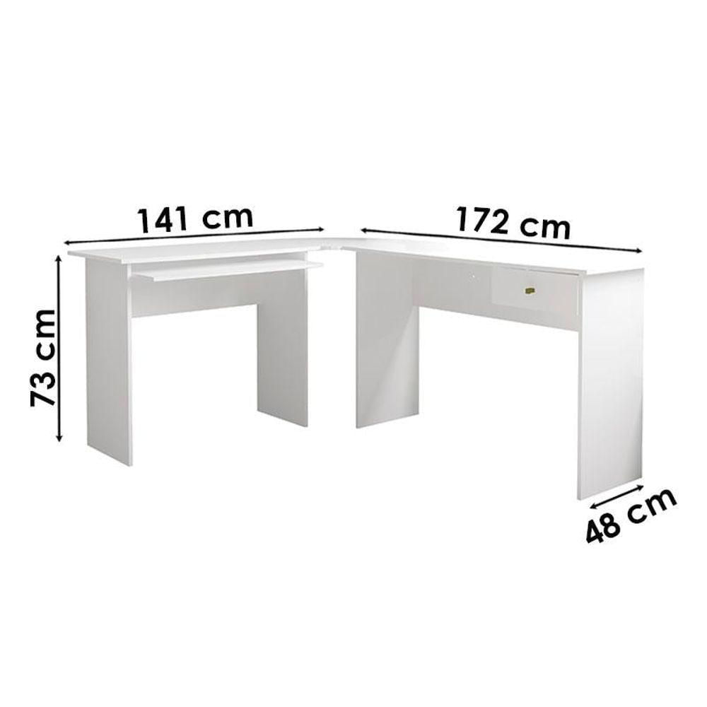 Mesa De Canto Para Computador Max Branco - Zanzini