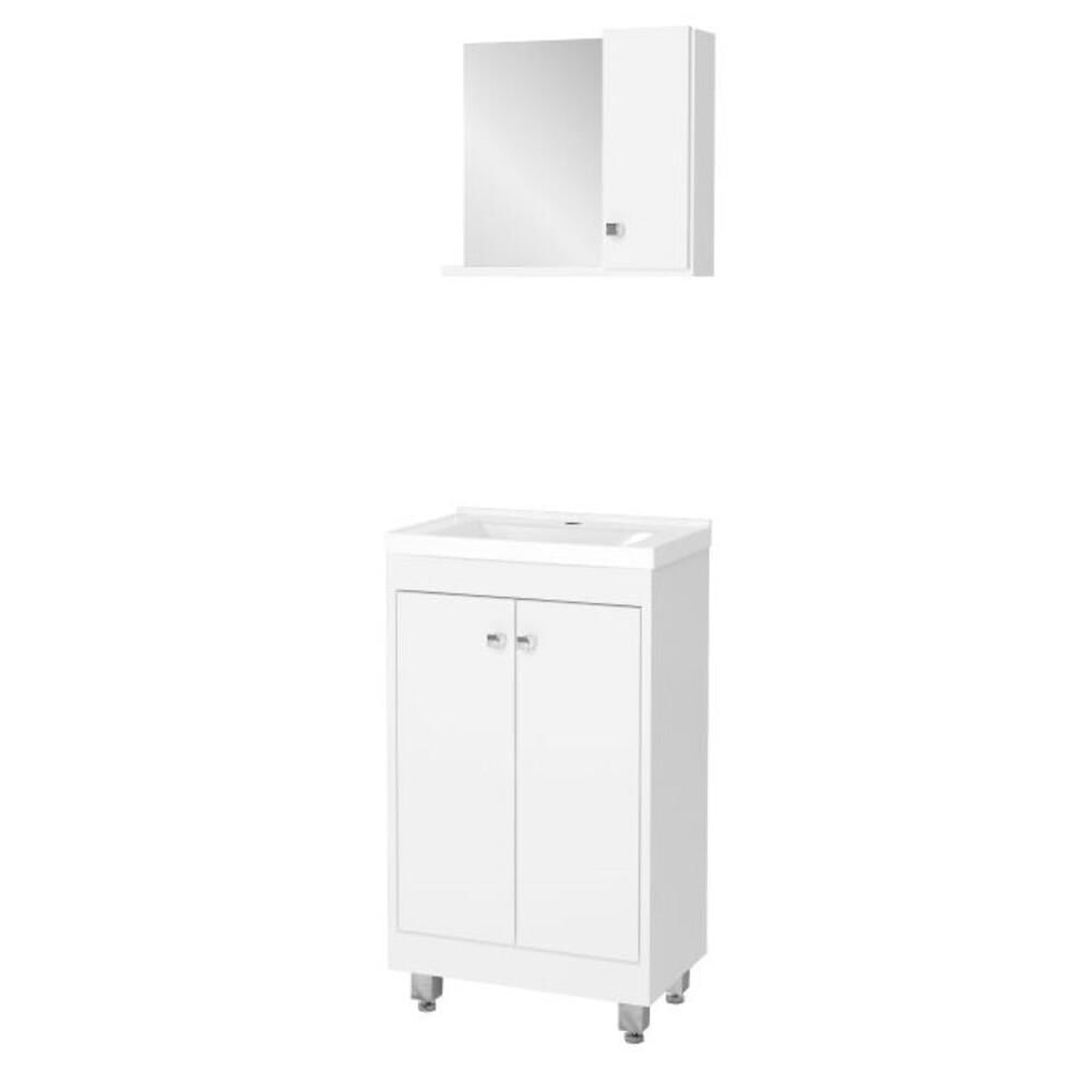 Gabinete Banheiro com Cuba e Espelheira 45cm Multimóveis CR10057 Branco