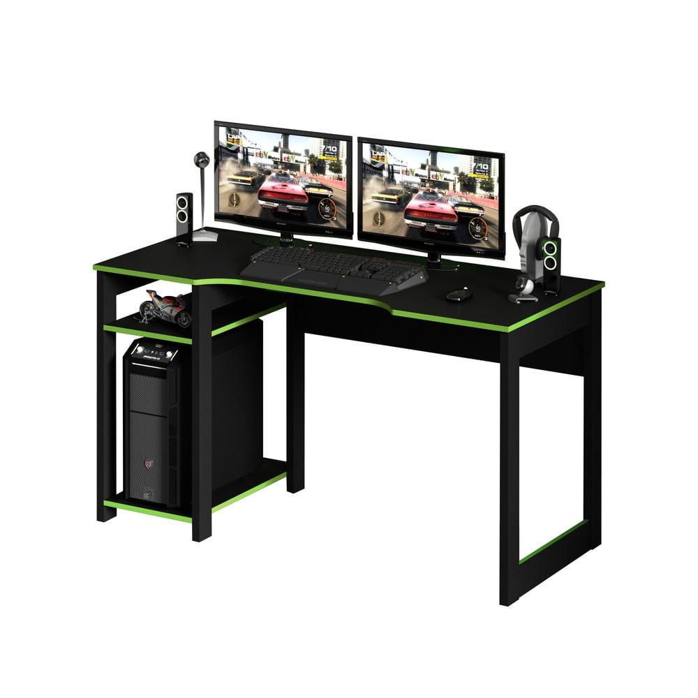 Mesa Gamer Multimóveis CR25049 Preta/Verde