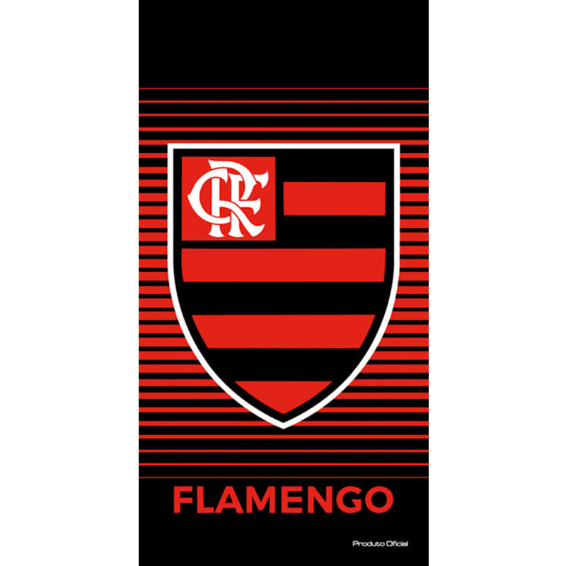 Toalha Praia Buettner Veludo Brasão Flamengo 70cm x 140m Vermelho