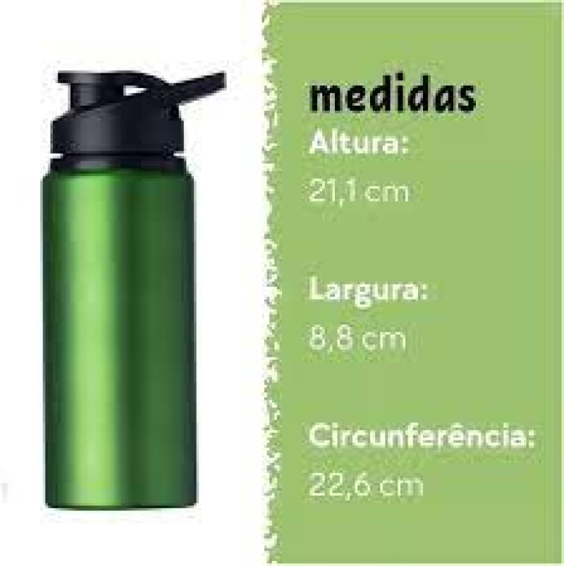 Garrafa Squeeze de Alumínio 600ml com Alça - Verde