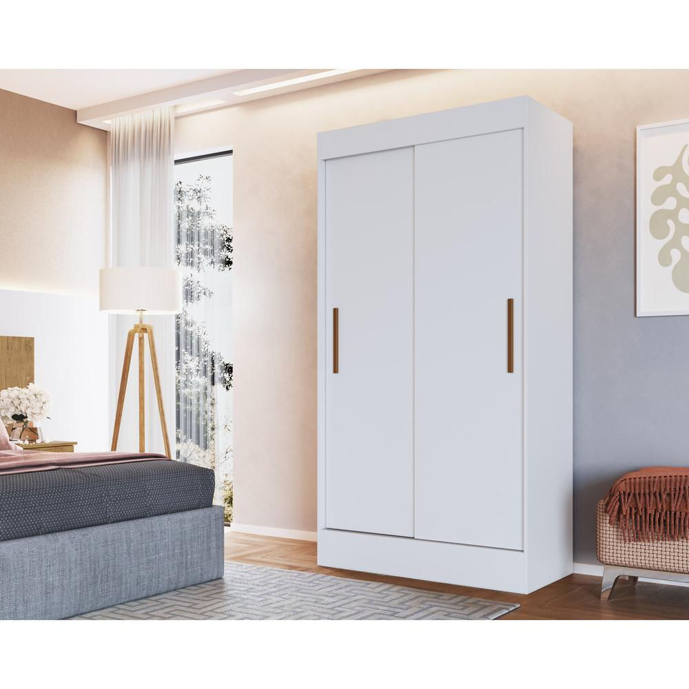 Guarda-Roupa 2 Portas Correr 2 Gavetas Milano Multimóveis VCR4143 Branco