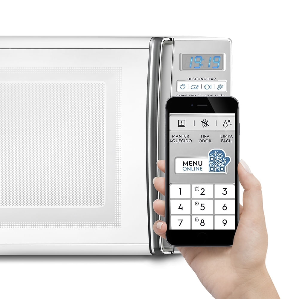 Micro-ondas Electrolux 27L Branco com 55 receitas pré-programadas e Função Tira Odor (MB37R) 220V