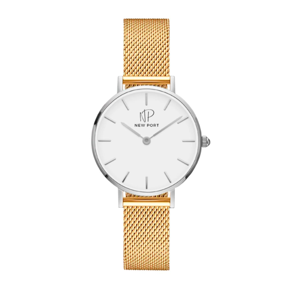 Relógio Feminino Pulseira Dourada Analógico Casual 32mm