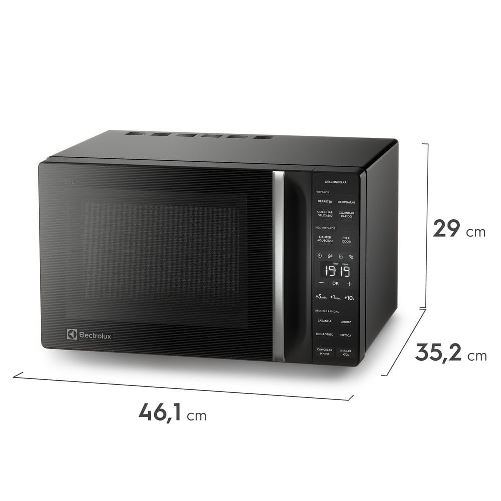 Micro-ondas Electrolux 23L Preto Efficient com Descongelamento Assistido (ME23P) 127V