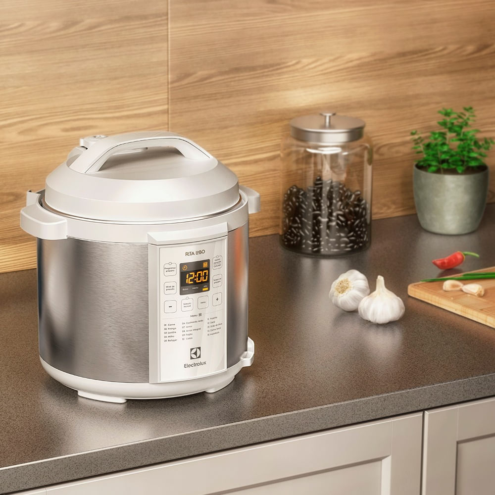Panela de Pressão Elétrica Electrolux por Rita Lobo 6L Branca Experience Digital (PCC21) 220V