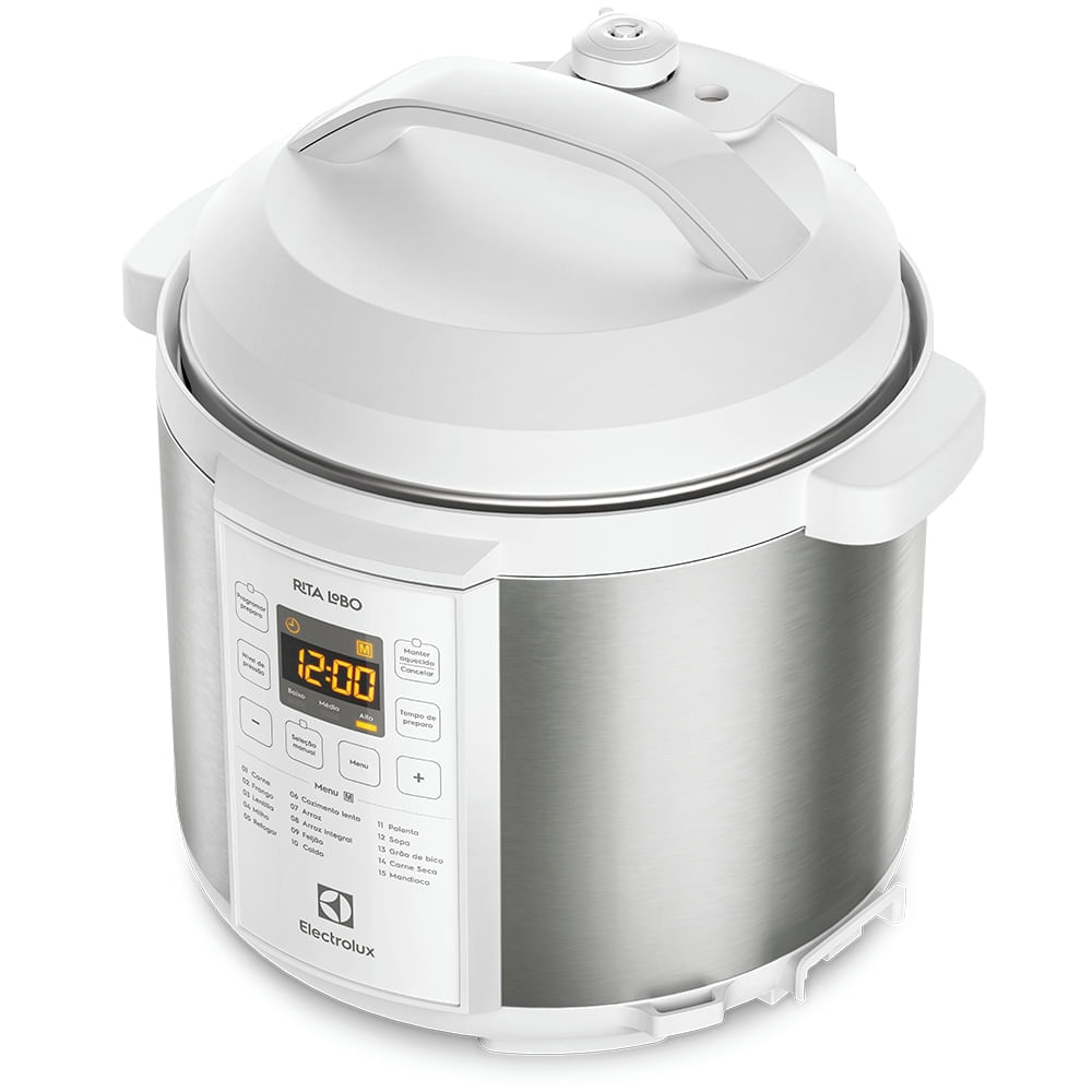 Panela de Pressão Elétrica Electrolux por Rita Lobo 6L Branca Experience Digital (PCC21) 220V