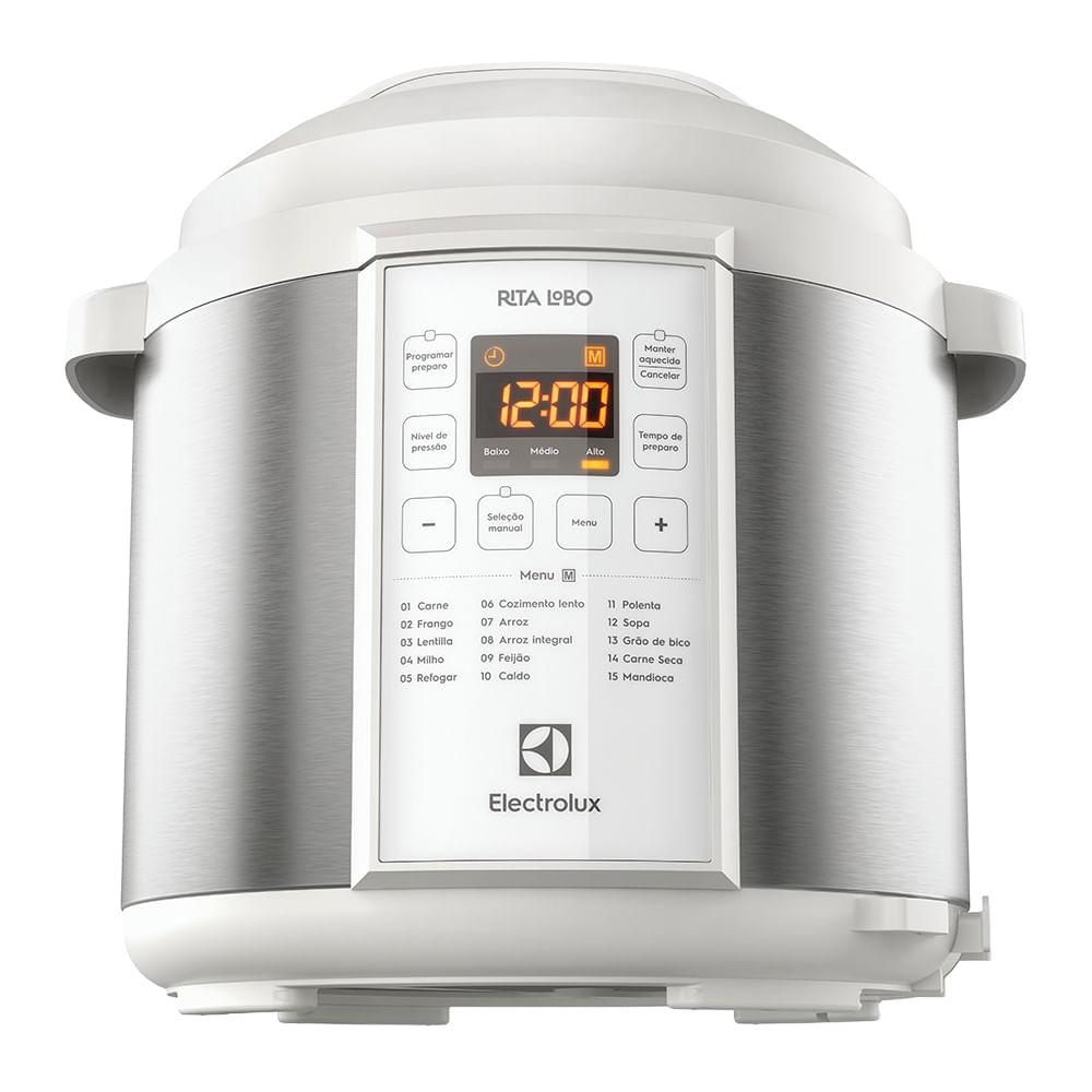 Panela de Pressão Elétrica Electrolux por Rita Lobo 6L Branca Experience Digital (PCC21) 220V