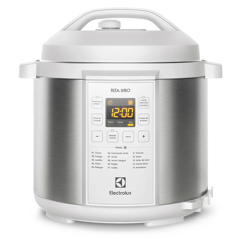 Panela de Pressão Elétrica Electrolux por Rita Lobo 6L Branca Experience Digital (PCC21) 220V