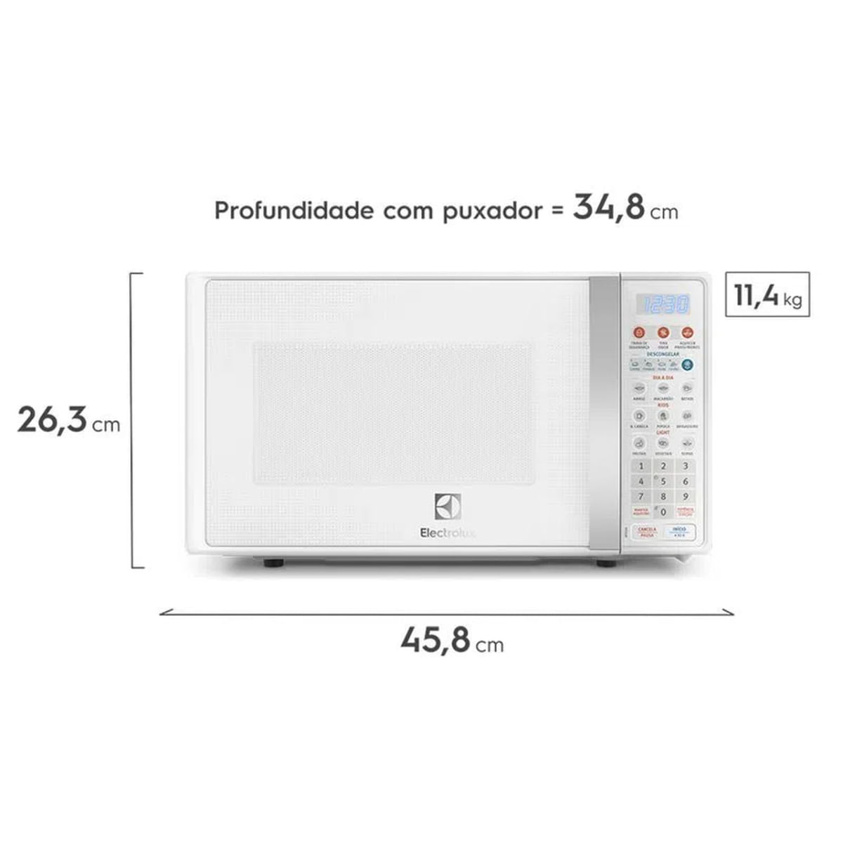 Micro-ondas Electrolux 20L Branco com Função Tira Odor e Descongelar (MTO30) 220V