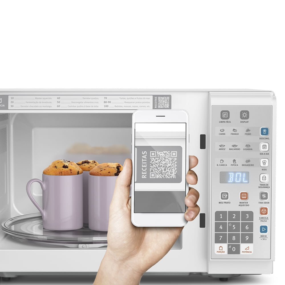 Micro-ondas Electrolux 31L Branco com Painel Integrado e Display Econômico (MI41T) 220V