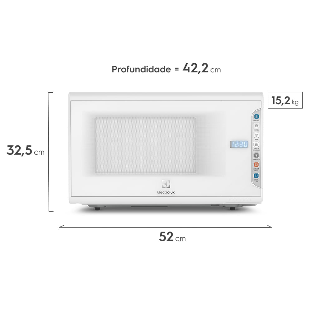 Micro-ondas Electrolux 31L Branco com Painel Integrado e Display Econômico (MI41T) 127V