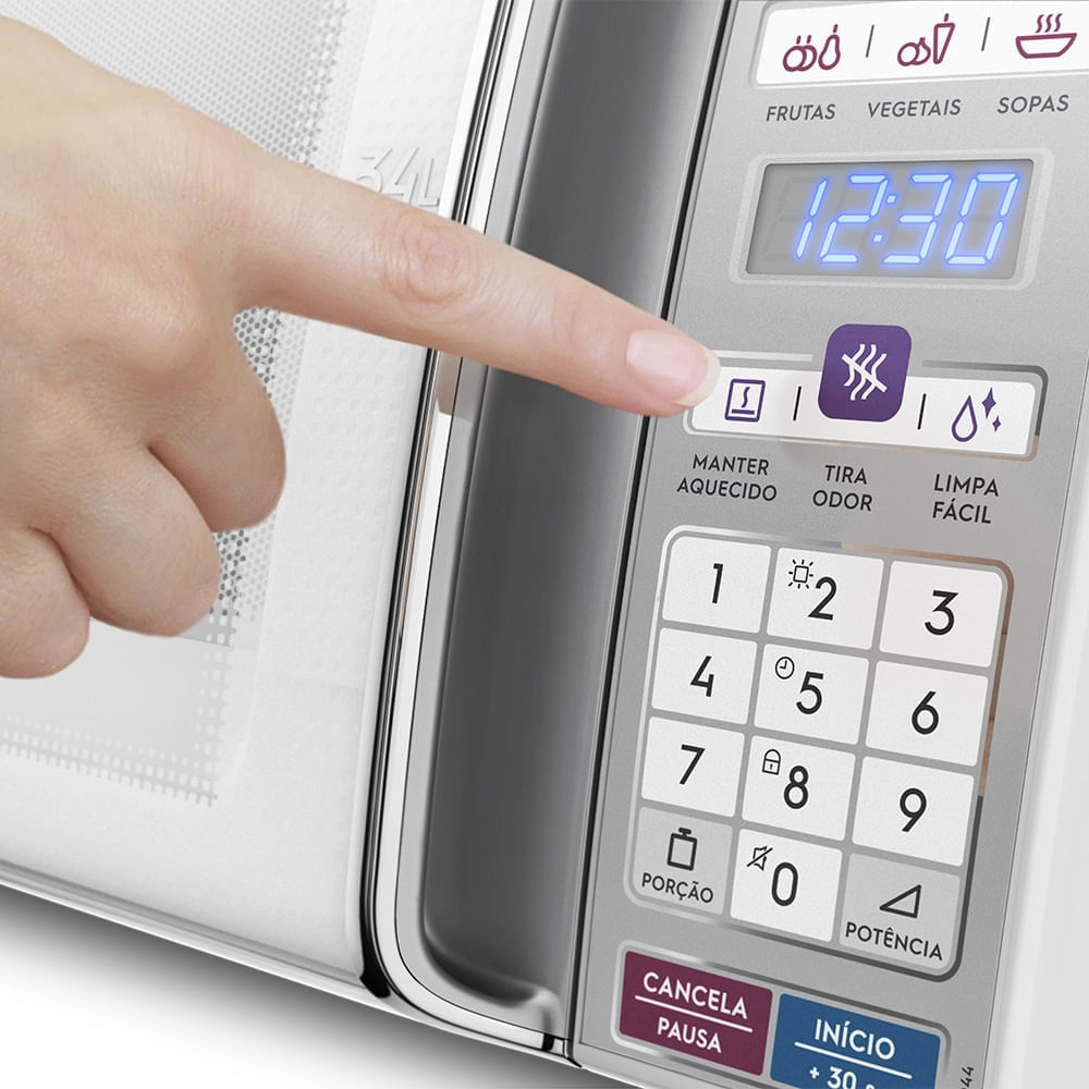 Micro-ondas Electrolux 34L Branco com Função Tira Odor e Manter Aquecido (MEO44) 220V
