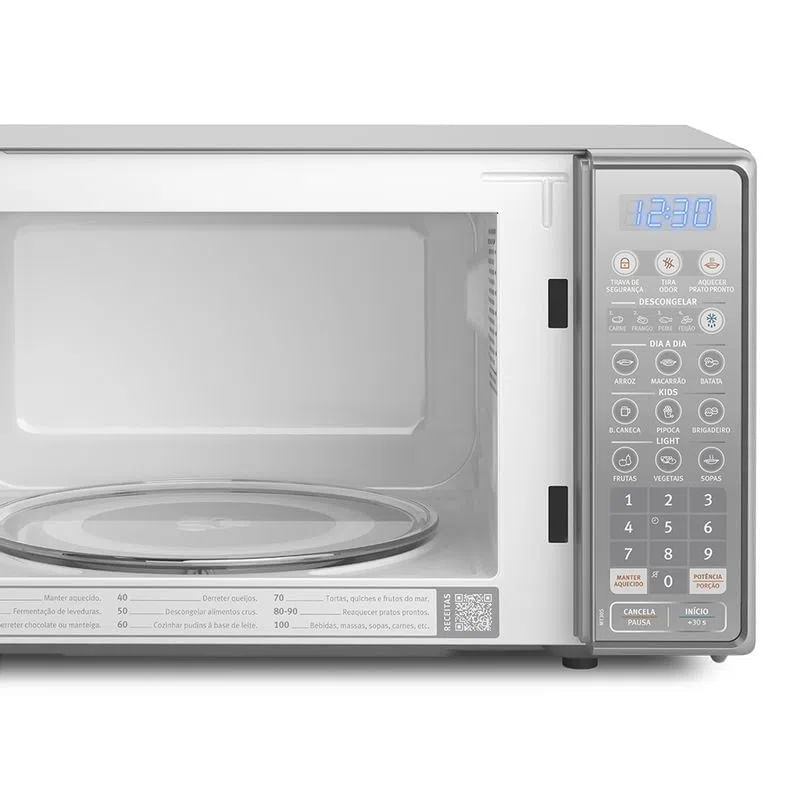 Micro-ondas Electrolux 20L cor Inox Espelhado com Função Tira Odor (MT30S) 127V