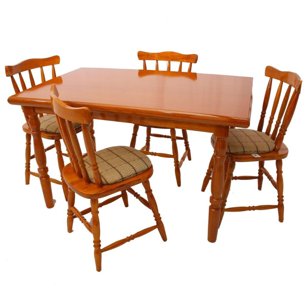 Conjunto Mesa de Jantar 125cm com 4 Cadeiras Estofadas Multimóveis CR50084