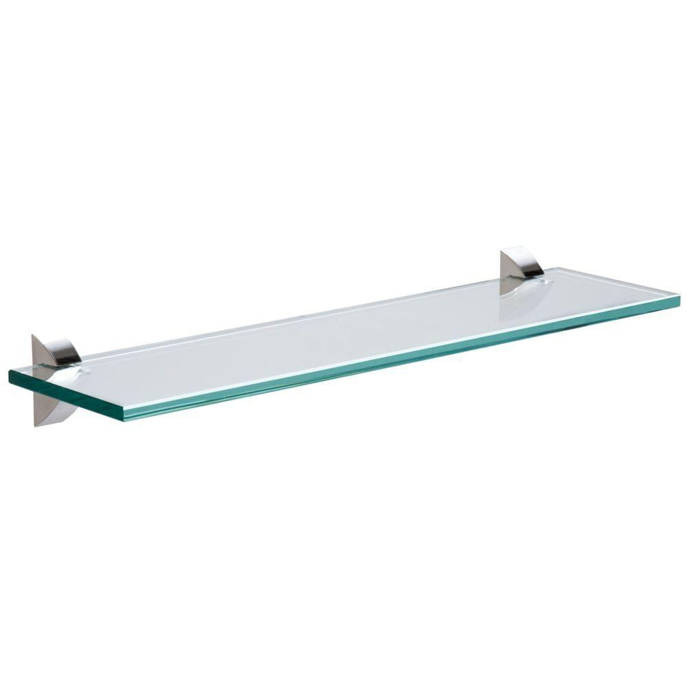Prateleira De Vidro Tramontina Glass Reta Com Suporte Injetado 600x100x8mm