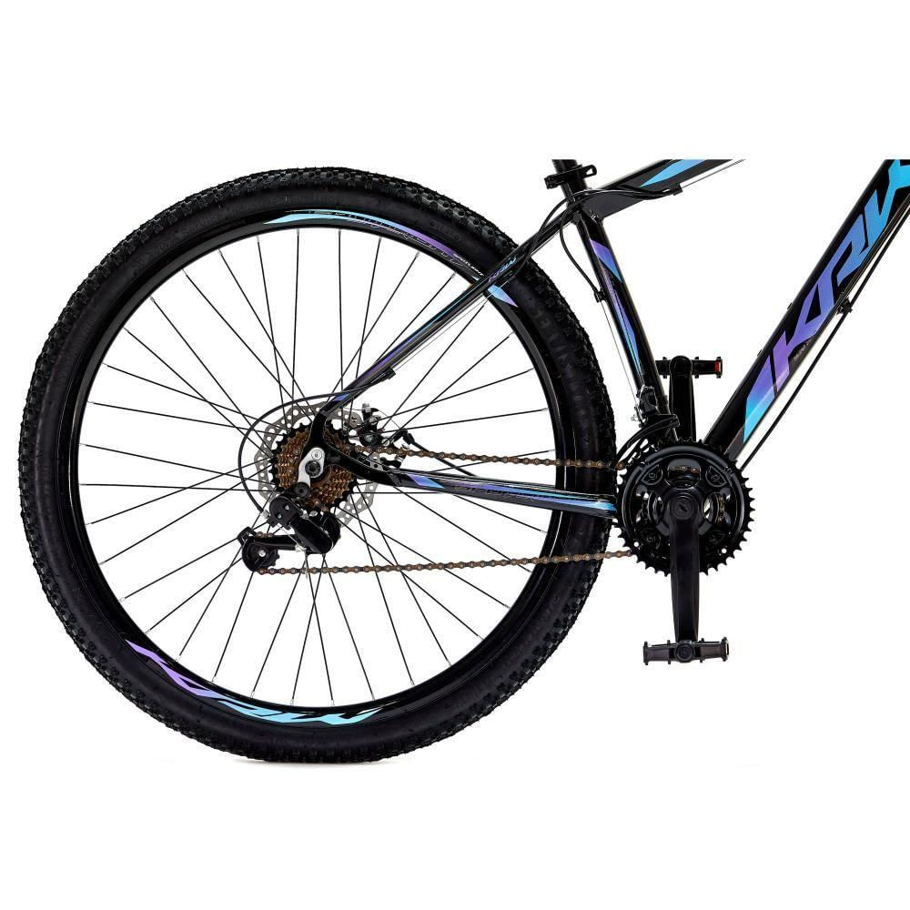 Bicicleta Aro 29 Krw Alumínio 27 Vel Freio Hidráulico Suspensão Dianteira S8 17 Preto-Azul E Roxo