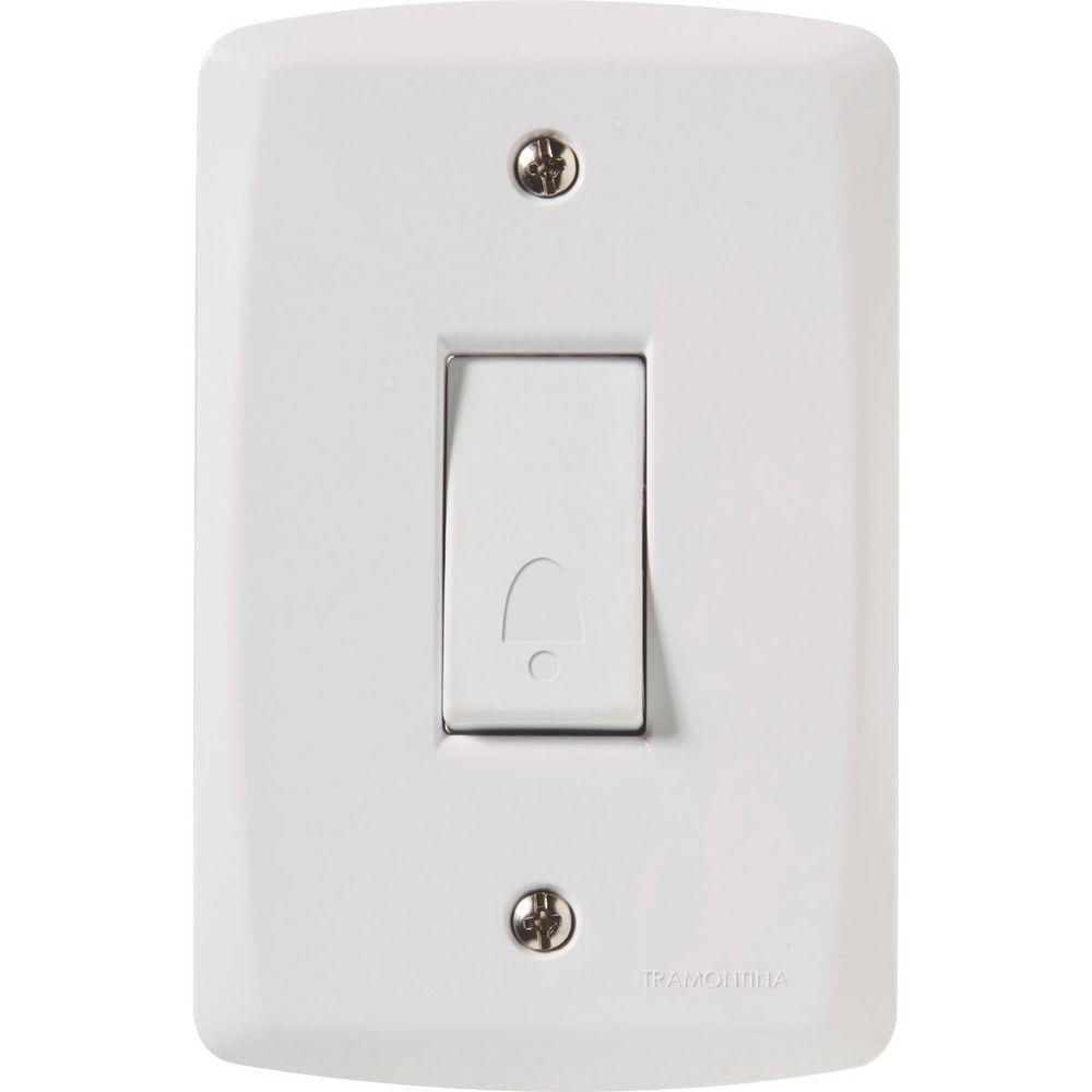 Conjunto 4x2 Com 1 Pulsador Campainha 10 A 250 V Tramontina Lux2 Branco