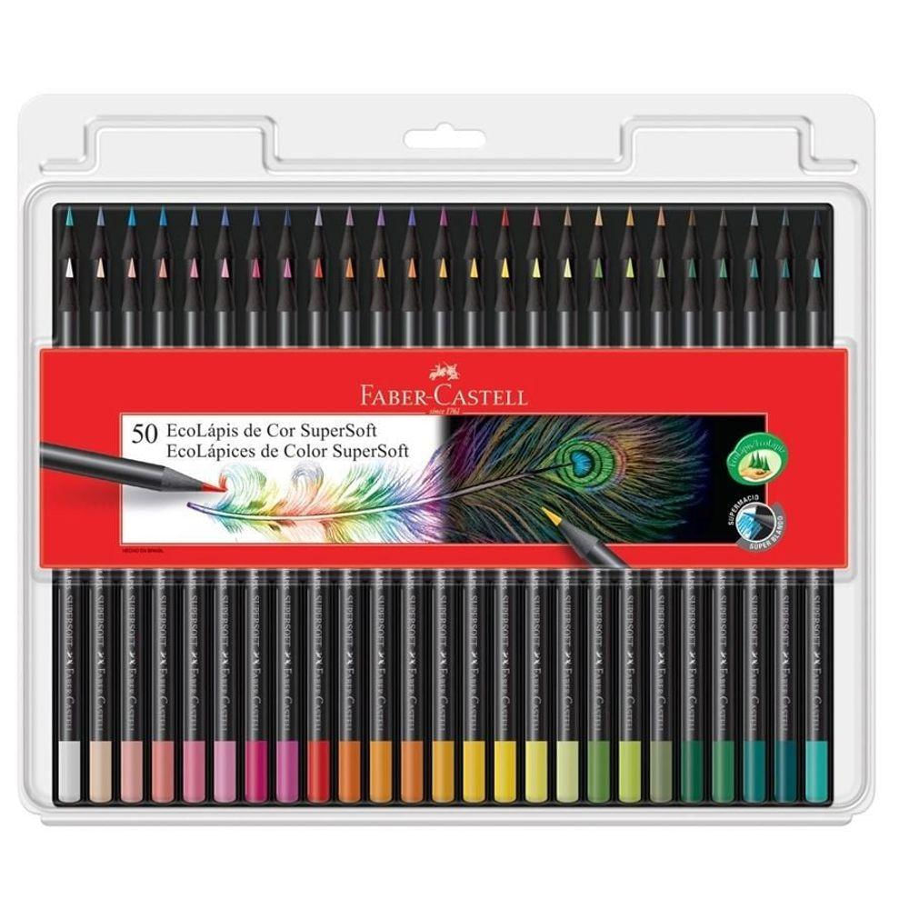 Lápis De Cor Supersoft 50 Cores Faber-castell