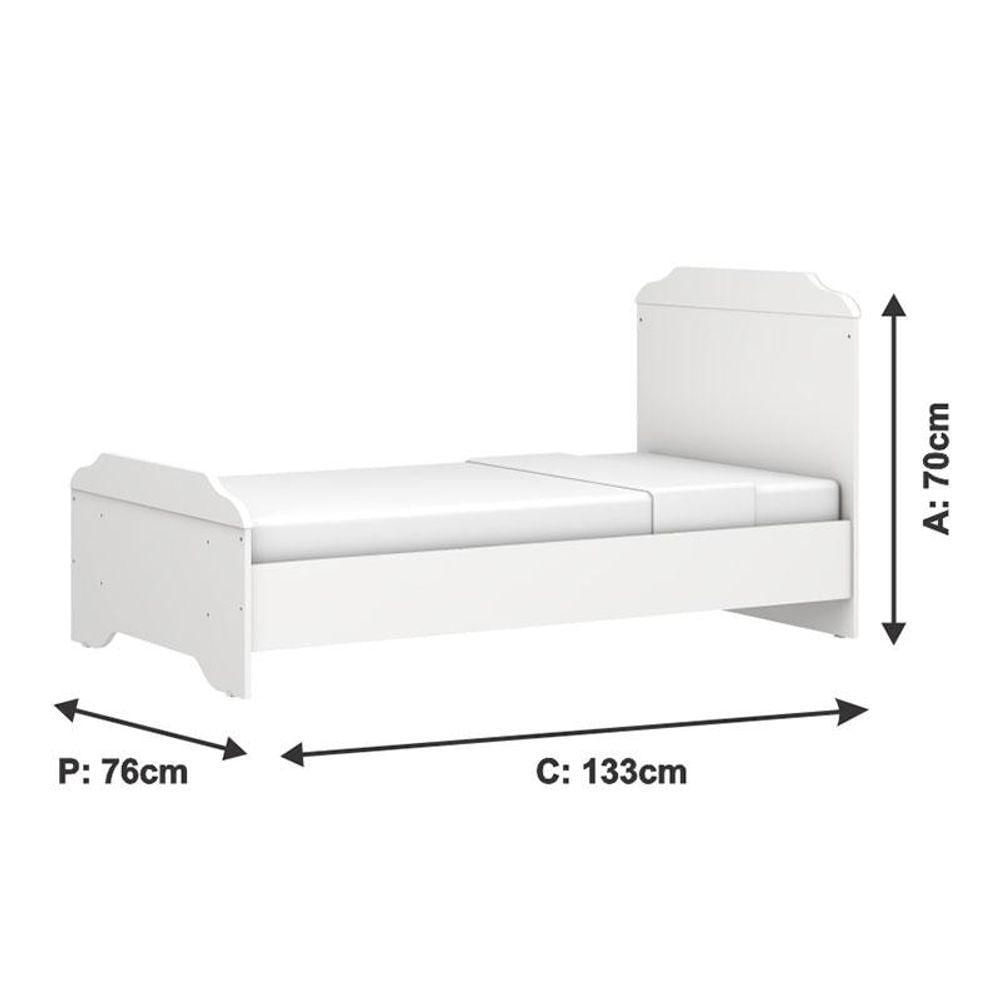 Berço Americano Mini Cama E Guarda Roupa Mel Flat Branco Brilho - Carolina