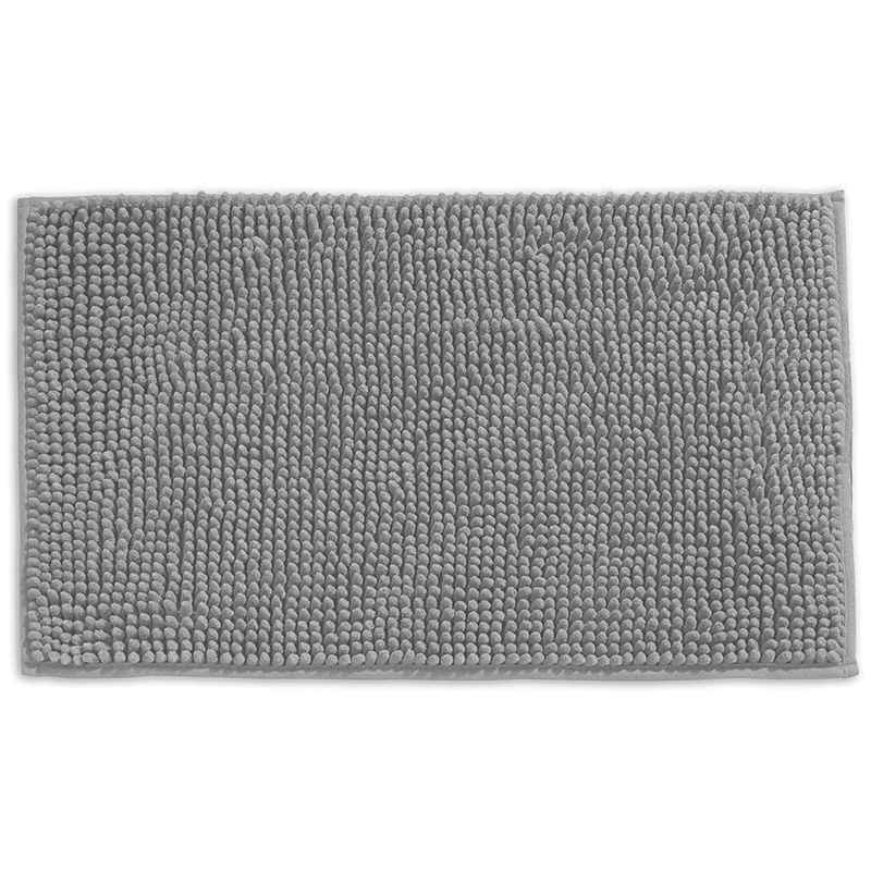 Tapete Buettner Microfibra Antiderrapante Chenille Greco 50x70cm Prata