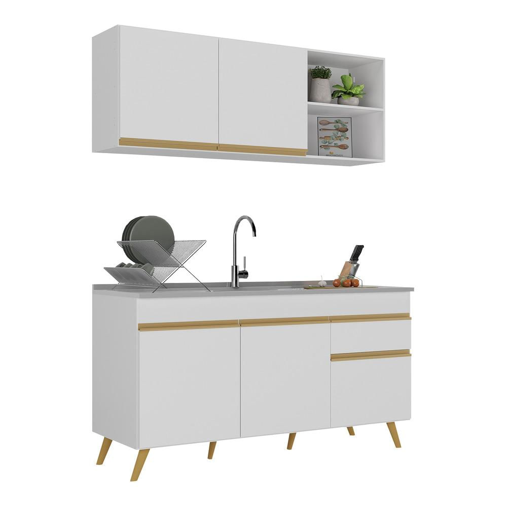 Armário de Cozinha Compacta Veneza Multimóveis MP2142.156 Branco