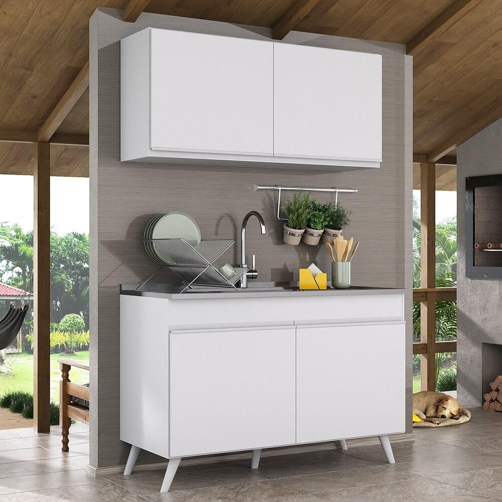 Armário de Cozinha Compacta 2 peças Veneza Multimóveis MP2141.891 Branco