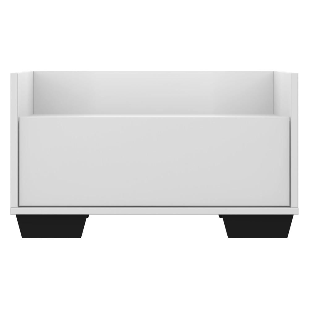 Gabinete Armário Banheiro 60 cm c/ Pés Quadrados Multimóveis Branco/Preto