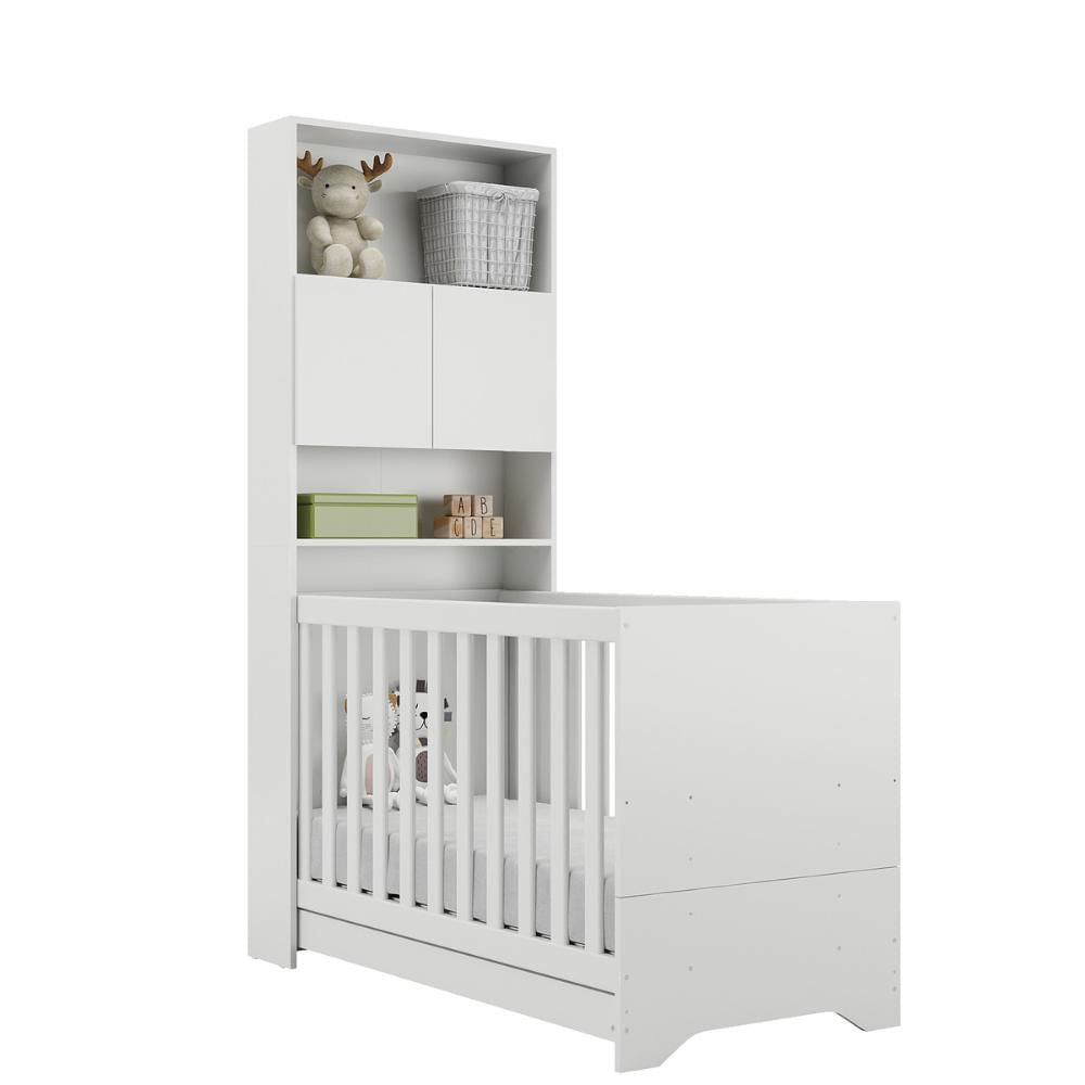 Quarto Infantil com Berço 3x1 Nina Multimóveis Branco