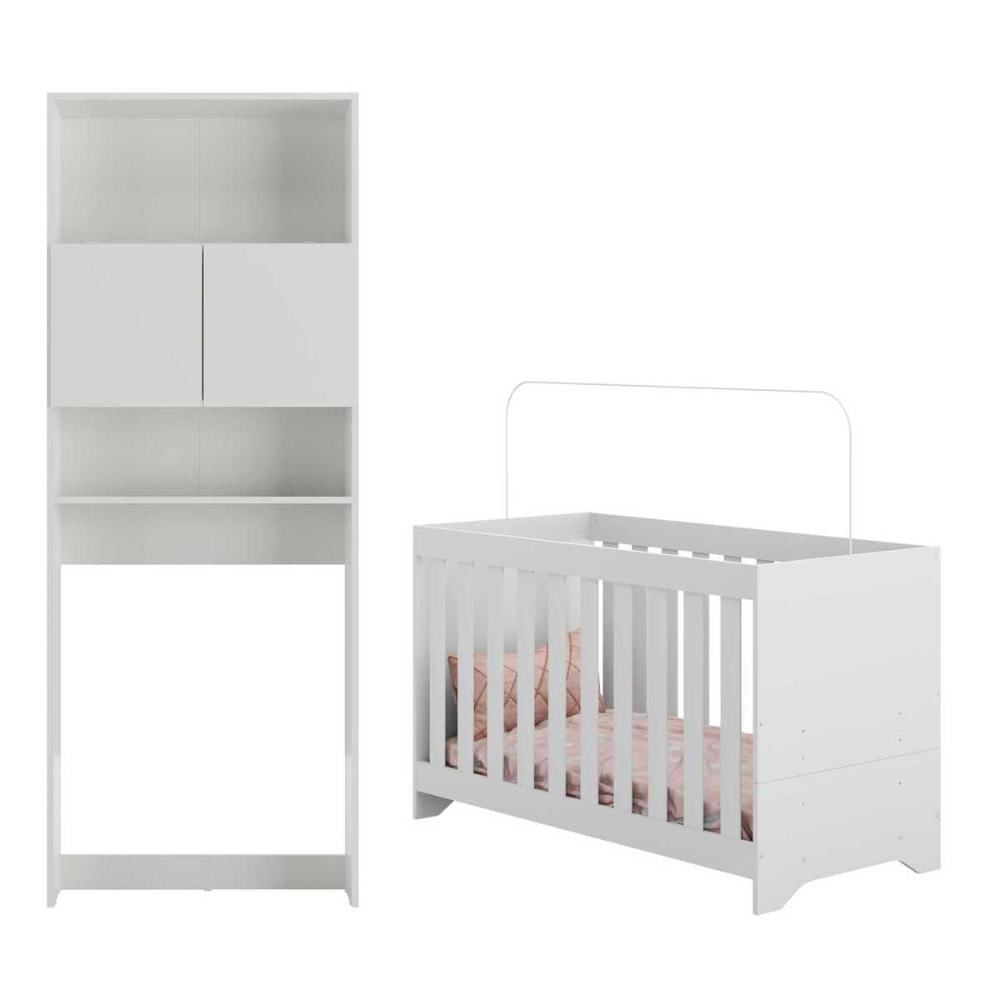 Quarto Infantil com Berço 3x1 Nina Multimóveis Branco