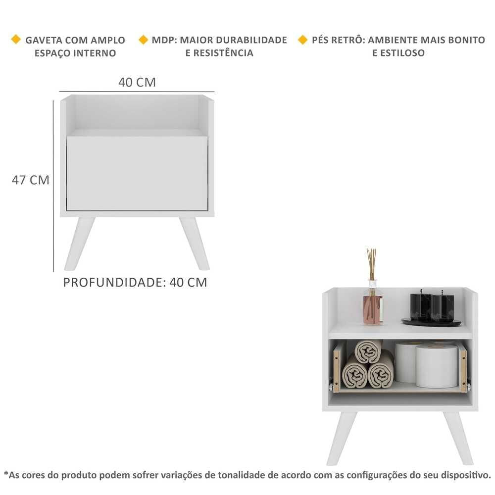 Gabinete Armário Banheiro 40 cm com Pés Retrô Multimóveis MP5037 Branco