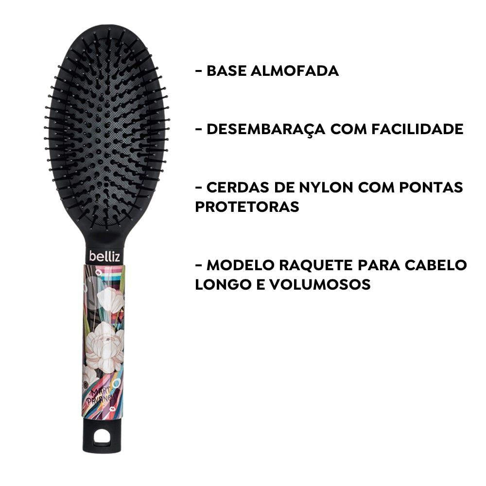 Escova De Cabelo Raquete Oval Belliz Renovar