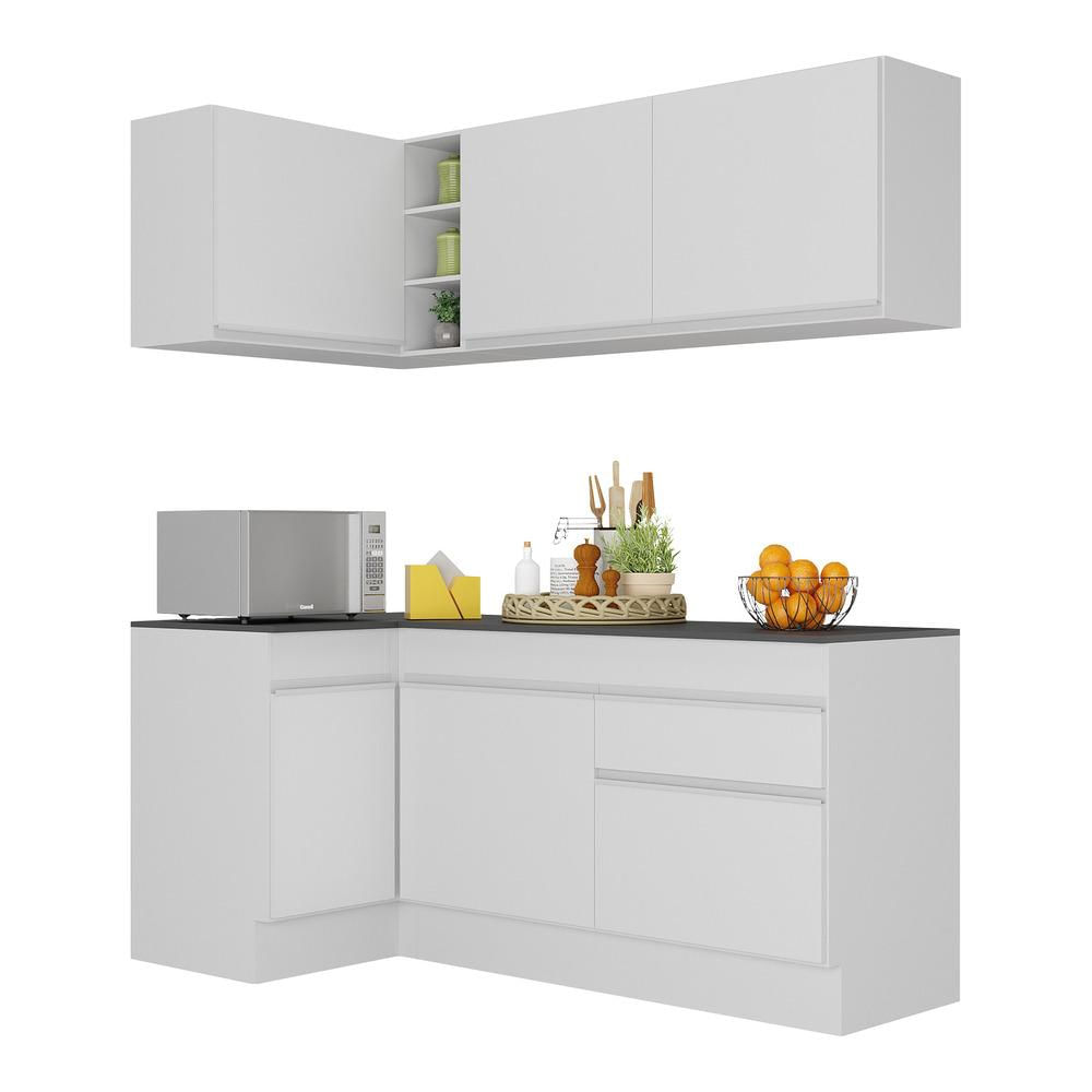 Armário de Cozinha Compacta de Canto com Rodapé Veneza Multimóveis MP2092.891 Branco